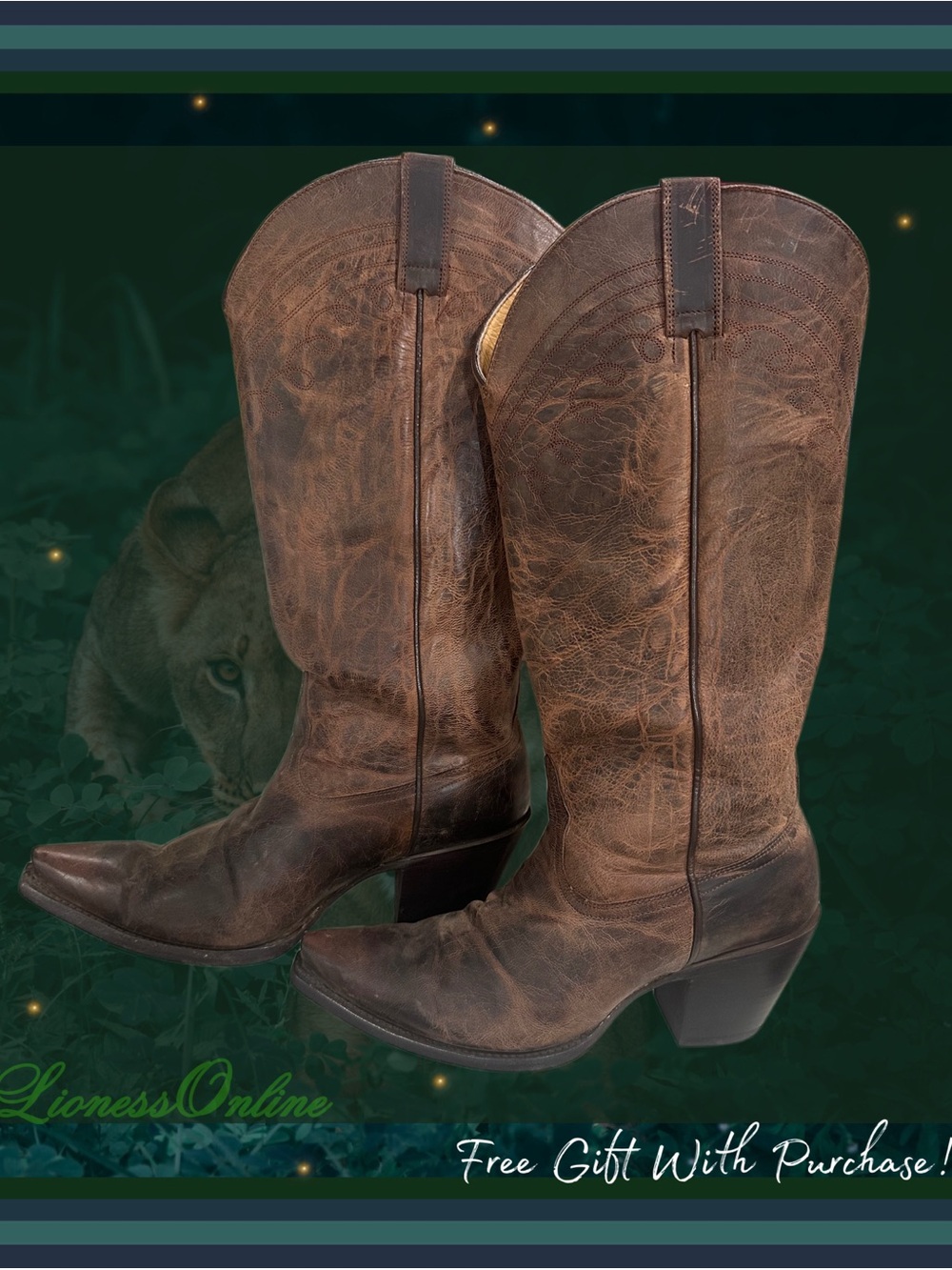 SHYANNE WOMEN'S CHARLENE TALL WESTERN BOOTS - SNIP TOE Size 11